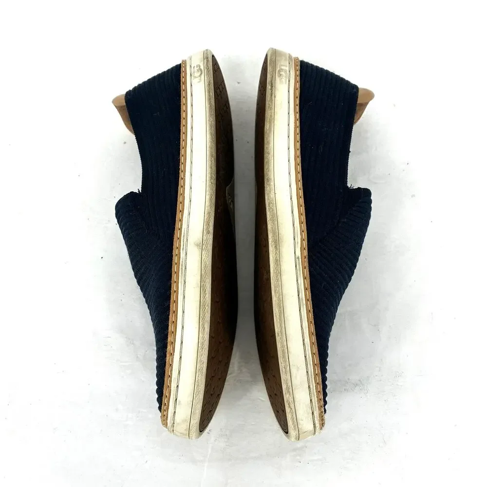 UGG Sammy Slip On Sneakers Navy Rib Knit Platform Casual Shoes Women's Size 7 - Picture 5 of 8